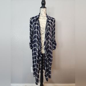 Francesca's Collection Alya Flannel Lace Duster